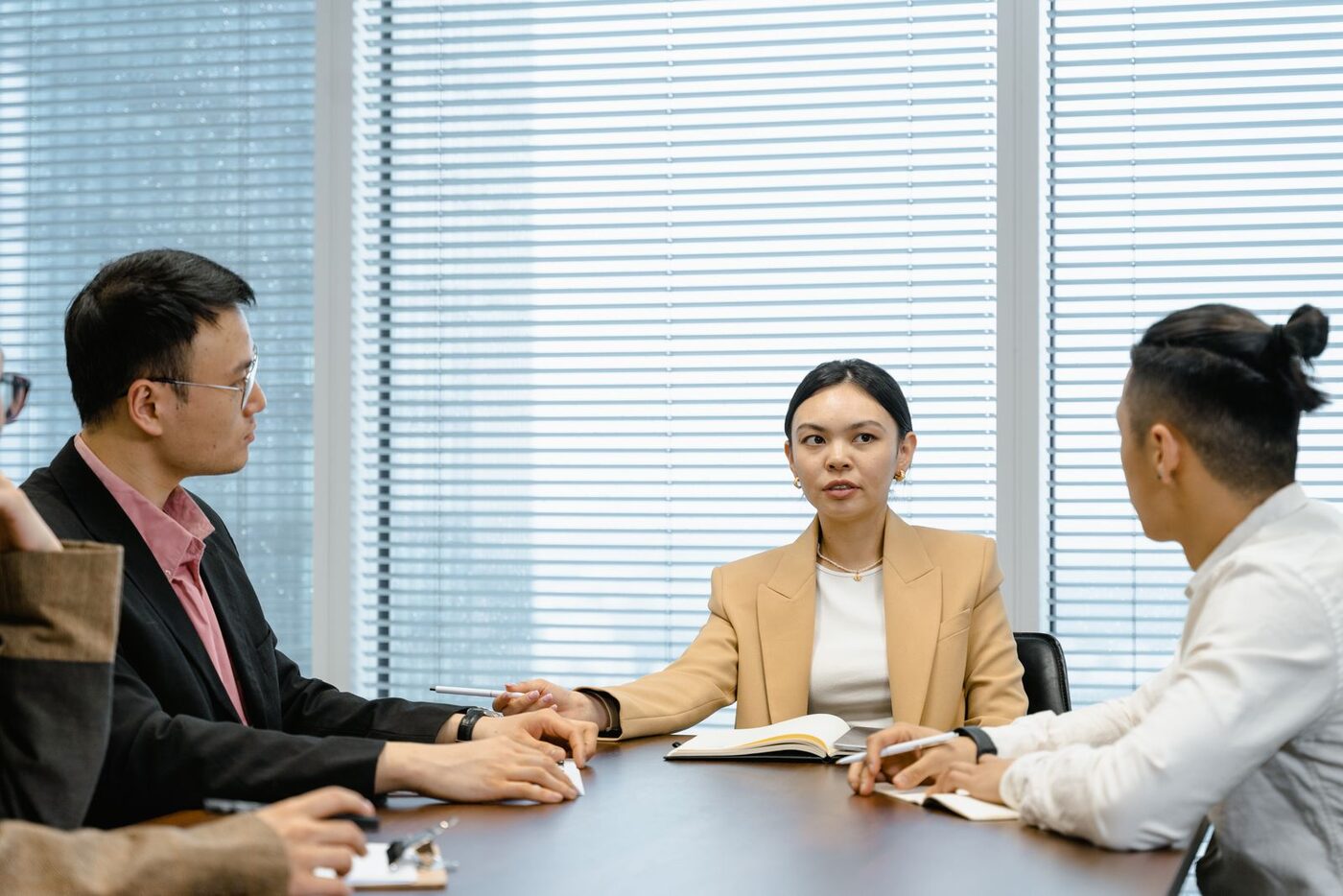 Business meeting around a table